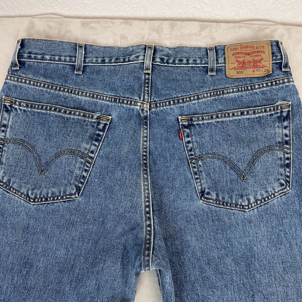 Vintage Levis 505 Jeans Mens 40x29 Blue Denim Straight Workwear‎ Americana Y2K - Picture 10 of 11
